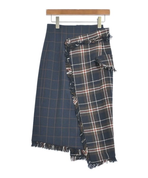 AULA(アウラ)ひざ丈スカート 紺 サイズ:1(S位)/2200662145073