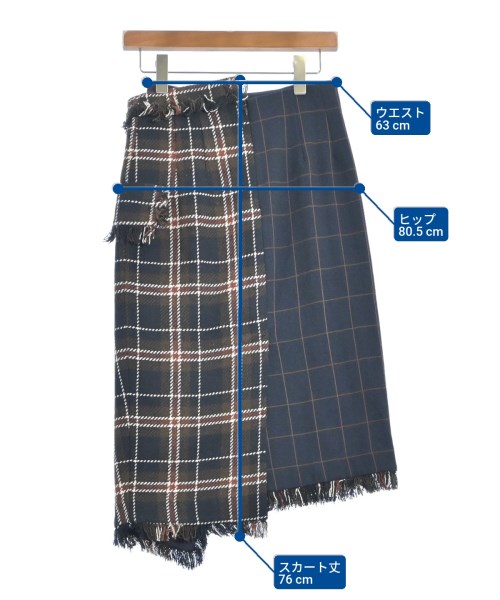 AULA（アウラ）ひざ丈スカート 紺 サイズ:1(S位) レディース/2200662145073