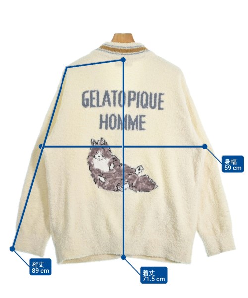 gelato pique HOMME（ジェラート　ピケ　オム）カーディガン 白 サイズ:L メンズ/2200661442050