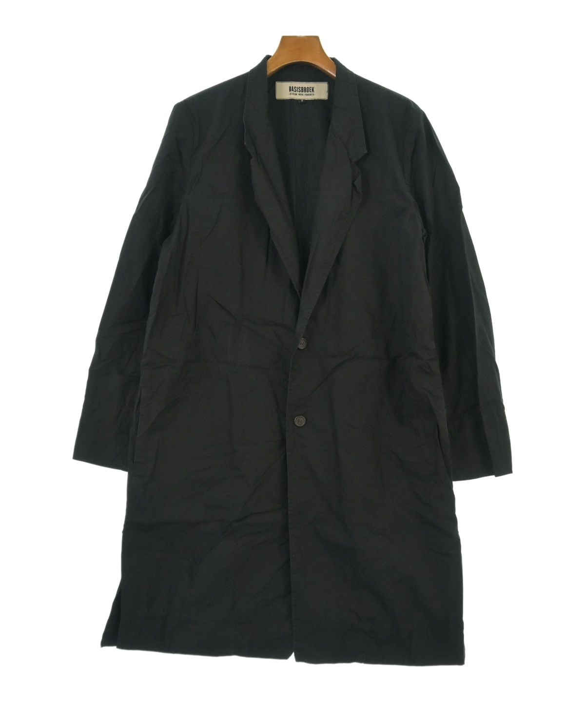 美品 BASISBROEK unite サイズ3 チャコール 20SS BASISBROEK(バシスブローク)コート 黒 サイズ:3(L位) メンズ
