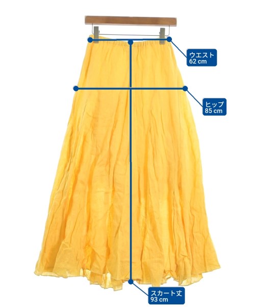 CP SHADES（シーピーシェイズ）ロング・マキシ丈スカート 黄 サイズ:XS レディース/2200658543043