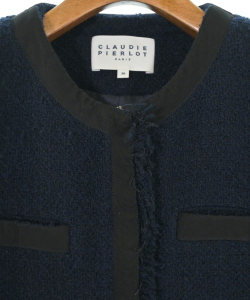 CLAUDIE PIERLOT（クローディーピエルロ）ノーカラージャケット 紺 サイズ:36(S位) レディース/2200735823051