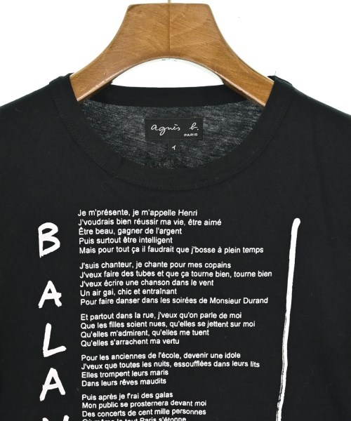 Agnes b.（アニエスベー）Tシャツ・カットソー 黒 サイズ:1(S位) レディース/2200676830019