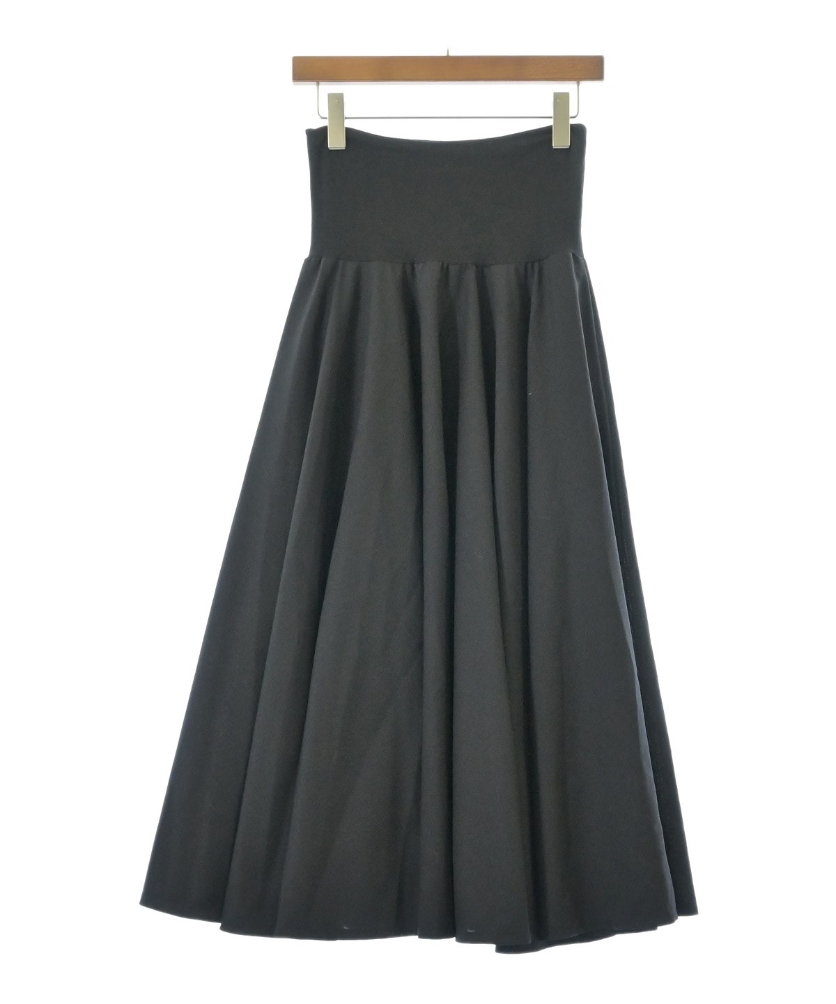 R399/美品 フランス製 agnes b ニット ロングスカート ウエストゴム Agnes b.（アニエスベー）ロング・マキシ丈スカート 黒 サイズ:36(S位