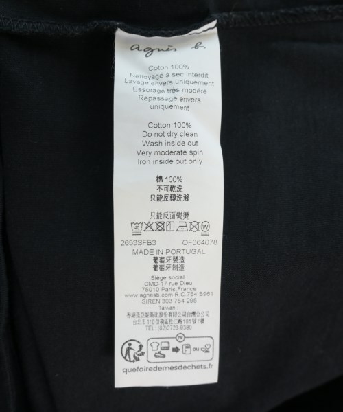 Agnes b.（アニエスベー）Tシャツ・カットソー 黒 サイズ:2(M位) レディース/2200721095035