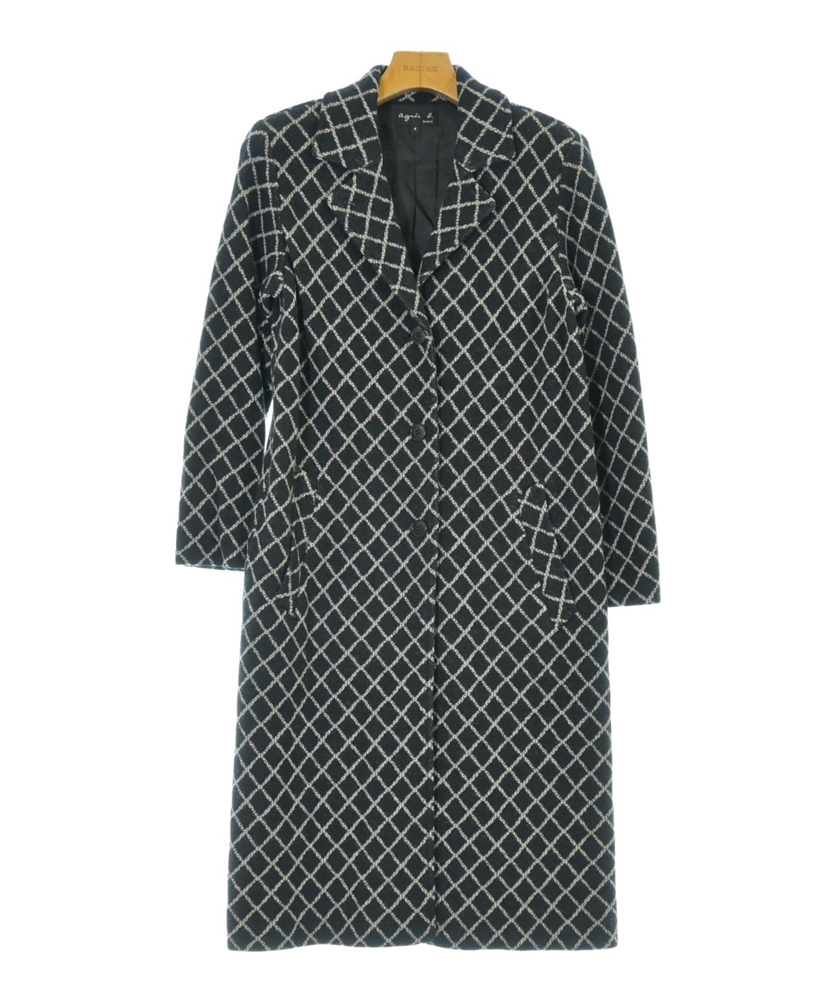 アニエスベー チェスターコート made in france Agnes b.（アニエスベー）チェスターコート 黒 サイズ:1(S位