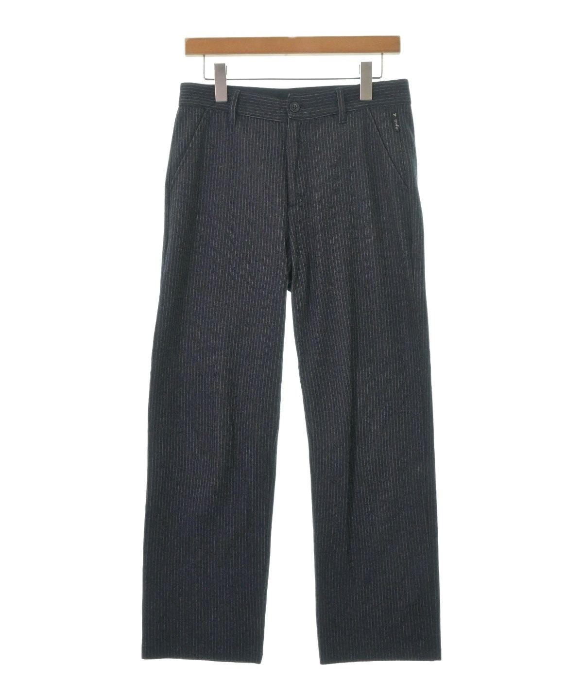 L0500 新品 agnes b. HOMME フラノパンツ：40 ブラウン agnes b. アニエスベー homme オム フランス製 国内正規 ボタン