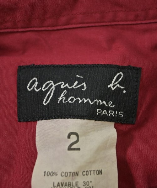 Agnes b. homme（アニエスベーオム）カジュアルシャツ 赤 サイズ:2(M位) メンズ/2200675507196