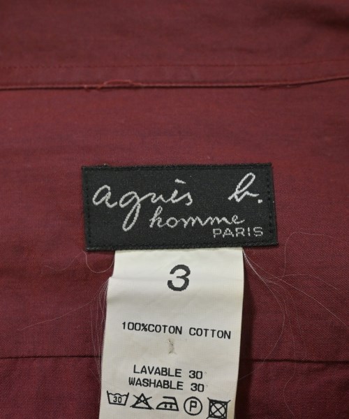 Agnes b. homme（アニエスベーオム）カジュアルシャツ 赤 サイズ:3(L位) メンズ/2200713304091