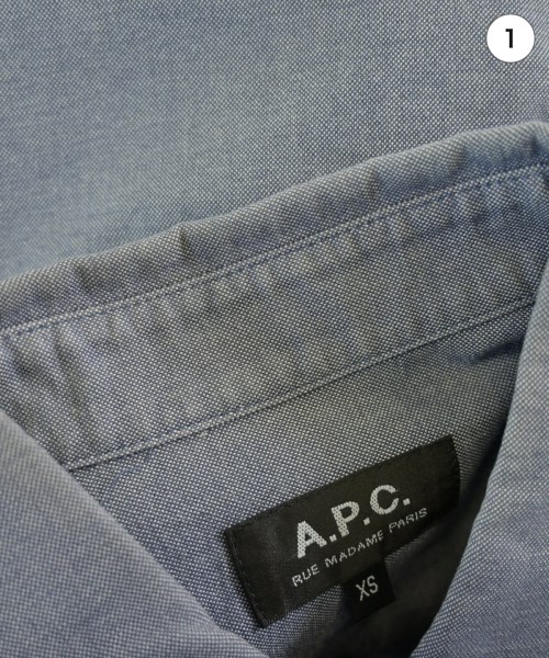 A.P.C.（アーペーセー）カジュアルシャツ 紺 サイズ:XS メンズ/2200472952021