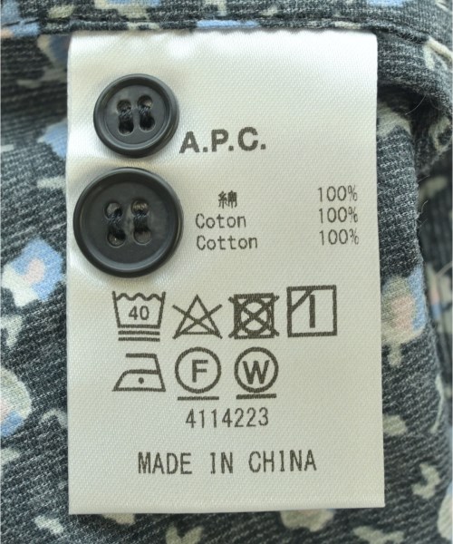 A.P.C.（アーペーセー）カジュアルシャツ 黒 サイズ:M メンズ/2200641005022