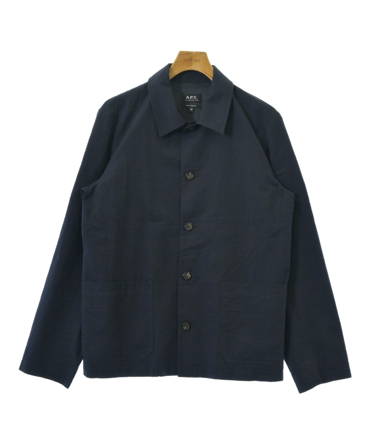★韓国の人気★【A.P.C.】★A.P.C. PULL ALOIS KNIT★BLUE★ A.P.C.（アーペーセー）ブルゾン 紺 サイズ:48(L位) メンズ