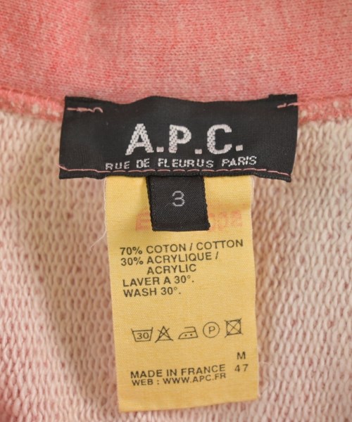 A.P.C.（アーペーセー）スウェット ピンク サイズ:3(L位) メンズ/2200622566023