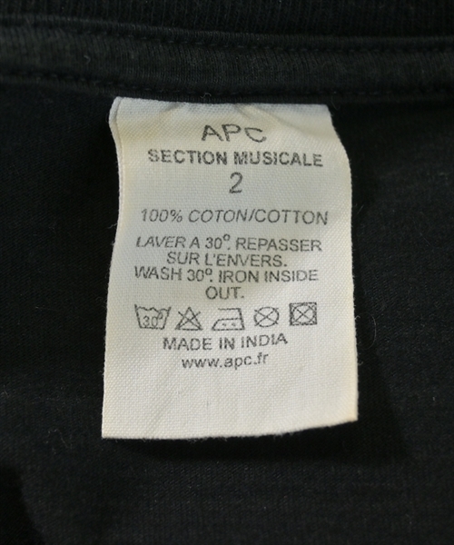 A.P.C.（アーペーセー）Tシャツ・カットソー 黒 サイズ:2(M位) メンズ/2200624934066