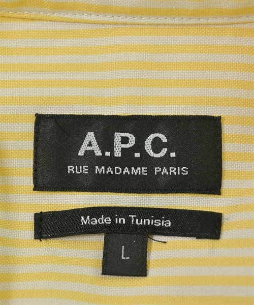 A.P.C.（アーペーセー）カジュアルシャツ 黄 サイズ:L メンズ/2200624934103