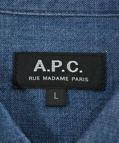 A.P.C.（アーペーセー）カジュアルシャツ 青 サイズ:L メンズ/2200624934172