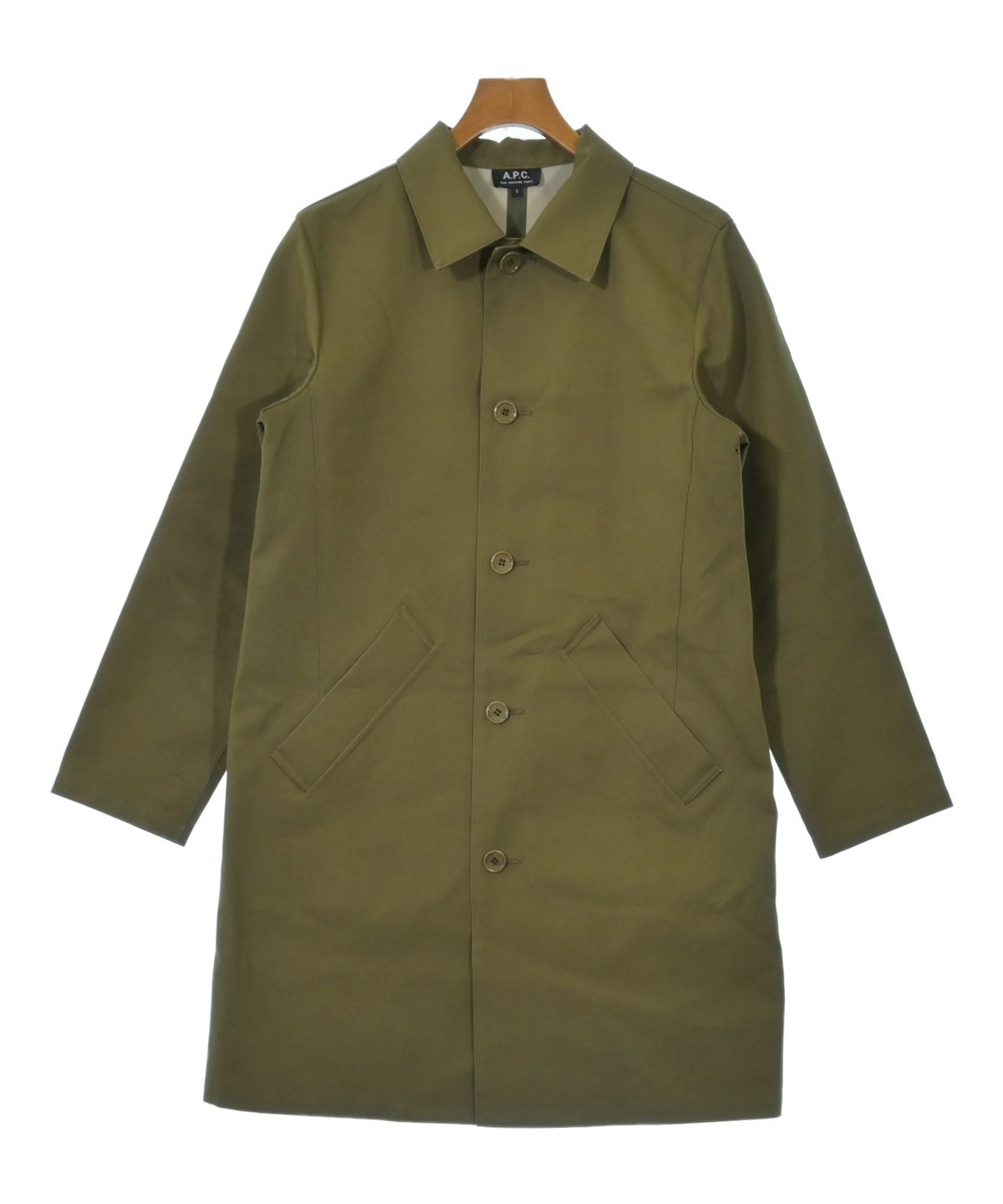 A.P.C.（アーペーセー）ステンカラーコート カーキ サイズ:S メンズ