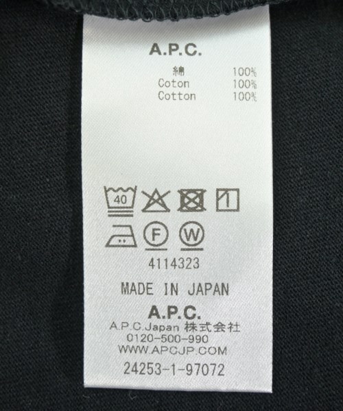 A.P.C.（アーペーセー）Tシャツ・カットソー 黒 サイズ:M メンズ/2200603244032