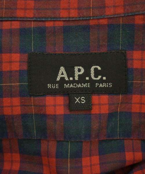 A.P.C.（アーペーセー）カジュアルシャツ 赤 サイズ:XS メンズ/2200561819112