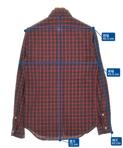 A.P.C.（アーペーセー）カジュアルシャツ 赤 サイズ:XS メンズ/2200561819112