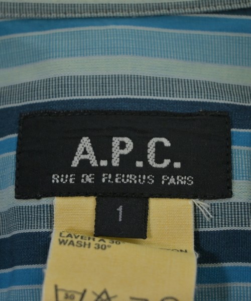 A.P.C.（アーペーセー）カジュアルシャツ 青 サイズ:1(S位) メンズ/2200672990014