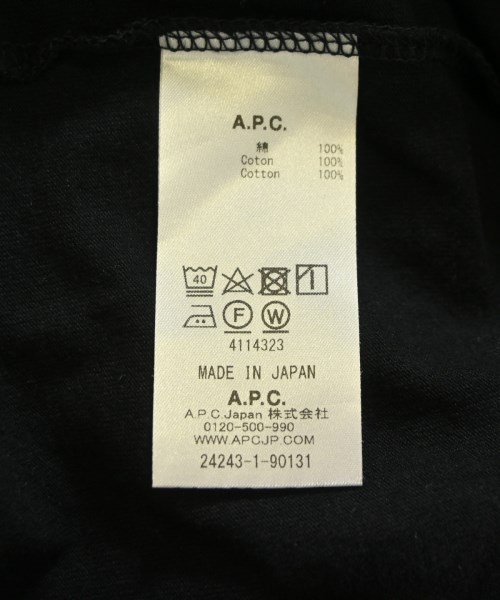 A.P.C.（アーペーセー）Tシャツ・カットソー 黒 サイズ:S メンズ/2200698876088