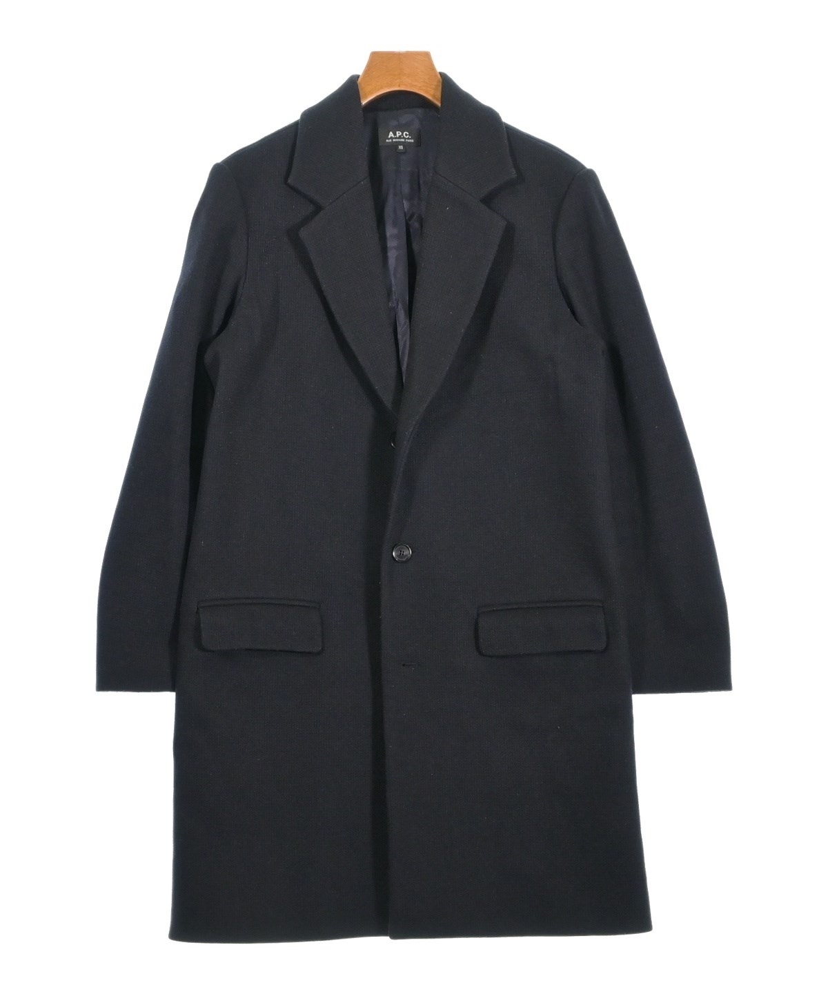 A.P.C. アーペーセー チェスターコート ブラック 黒 A.P.C.（アーペーセー）チェスターコート 紺 サイズ:XS メンズ