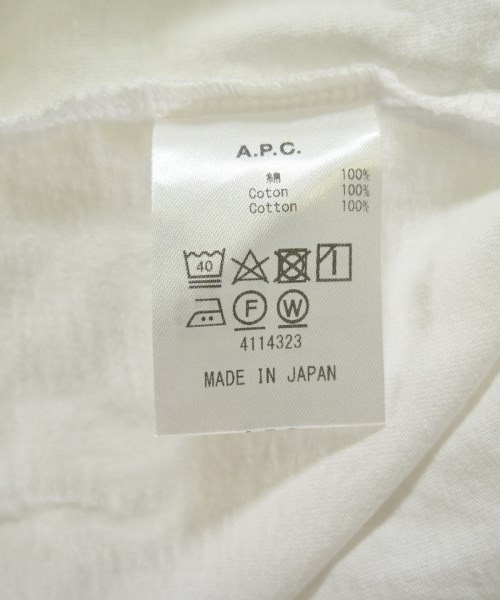 A.P.C.（アーペーセー）Tシャツ・カットソー 白 サイズ:L メンズ/2200714113043