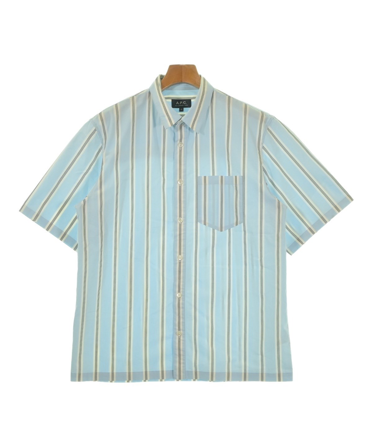 A.P.C. アーペーセー カジュアルシャツ M 茶 【古着】【中古】【送料無料】 A.P.C.（アーペーセー）カジュアルシャツ 青 サイズ:M メンズ
