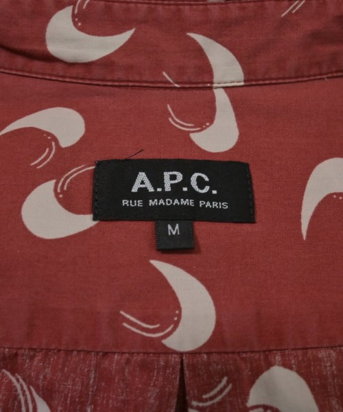 A.P.C.（アーペーセー）カジュアルシャツ 赤 サイズ:M メンズ/2200637472050