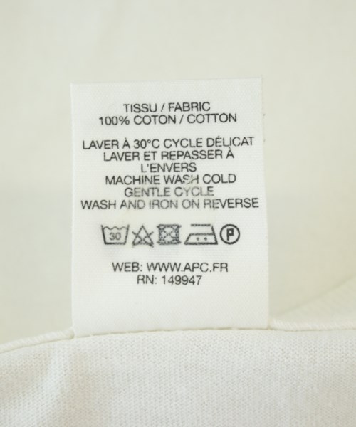 A.P.C.（アーペーセー）Tシャツ・カットソー 白 サイズ:XL メンズ/2200704969056