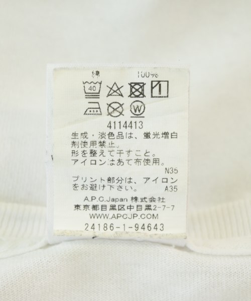 A.P.C.（アーペーセー）Tシャツ・カットソー 白 サイズ:XL メンズ/2200704969063