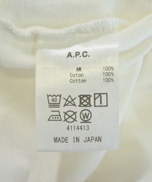 A.P.C.（アーペーセー）Tシャツ・カットソー 白 サイズ:S メンズ/2200705191012