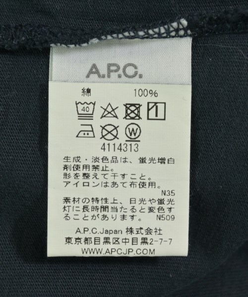 A.P.C.（アーペーセー）Tシャツ・カットソー 紺 サイズ:L メンズ/2200723995142