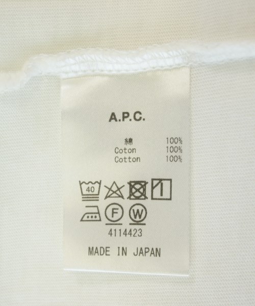 A.P.C.（アーペーセー）Tシャツ・カットソー 白 サイズ:S メンズ/2200734038050