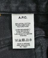 A.P.C.（アーペーセー）デニムパンツ 黒 サイズ:XS メンズ/2200717928033