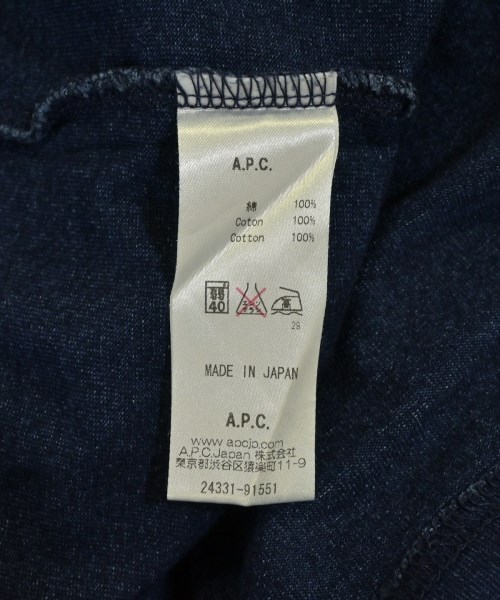 A.P.C.（アーペーセー）Tシャツ・カットソー 青 サイズ:XS メンズ/2200718115098