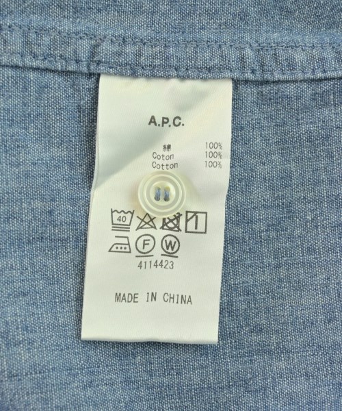 A.P.C.（アーペーセー）カジュアルシャツ 青 サイズ:38(S位) メンズ/2200718115104