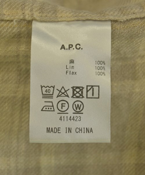 A.P.C.（アーペーセー）カジュアルシャツ ベージュ サイズ:M メンズ/2200722841013