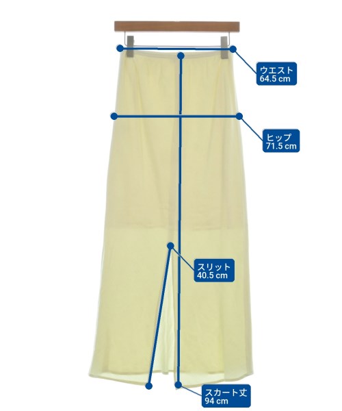 DES PRES（デプレ）ロング・マキシ丈スカート 黄 サイズ:36(S位) レディース/2200636019058