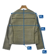 DES PRES（デプレ）ノーカラージャケット カーキ サイズ:34(XXS位) レディース/2200635364128