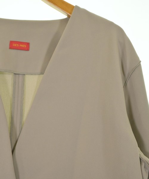 DES PRES（デプレ）ノーカラージャケット ベージュ サイズ:34(XS位) レディース/2200626135010