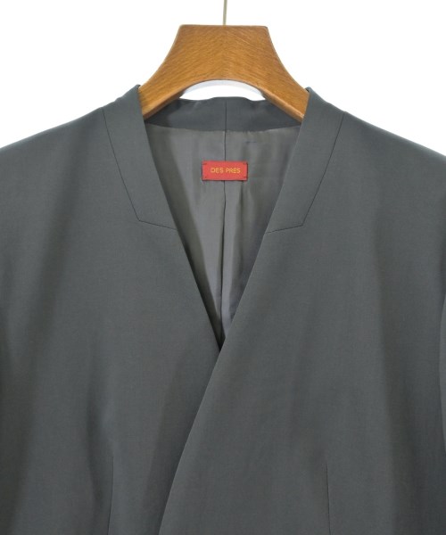 DES PRES（デプレ）ノーカラージャケット グレー サイズ:36(S位) レディース/2200673193018