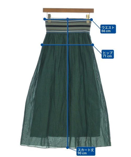 DES PRES（デプレ）ロング・マキシ丈スカート 緑 サイズ:32(XS位) レディース/2200637862189