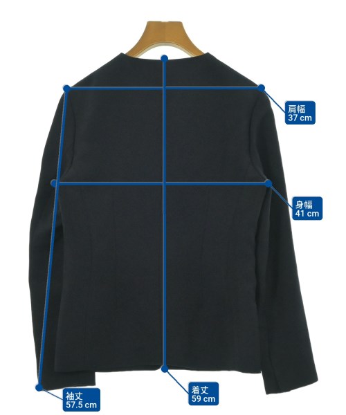 DES PRES（デプレ）ノーカラージャケット 紺 サイズ:34(XS位) レディース/2200668694070