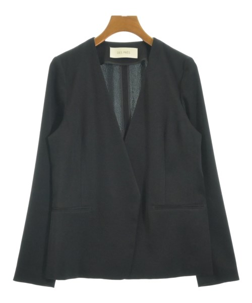 DES PRES(デプレ)ノーカラージャケット 黒 サイズ:36(S位)/2200667200067