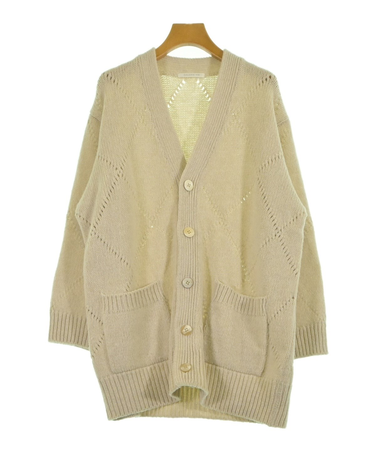 GALERIE VIE リネンベージュリブカーディガン GALERIE VIE リネン