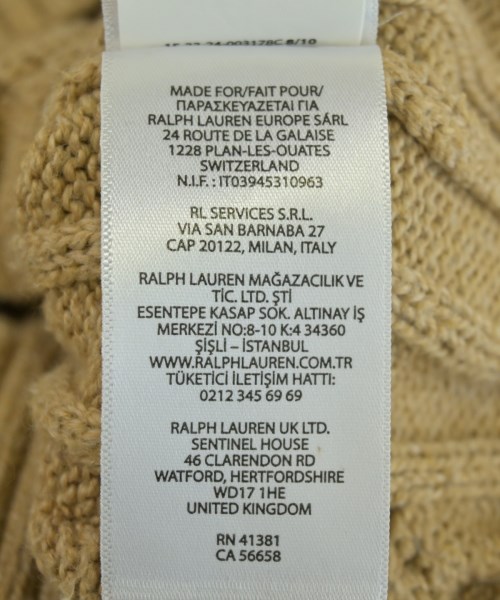 Polo Ralph Lauren（ポロラルフローレン）ニット・セーター ベージュ サイズ:L メンズ/2200724447039