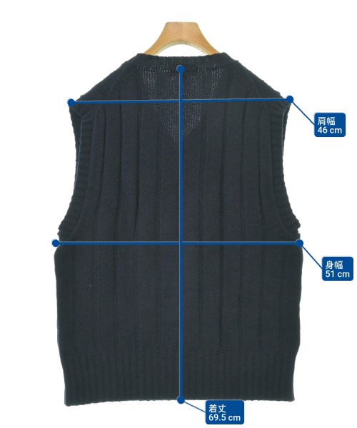 MARGARET HOWELL（マーガレットハウエル）ベスト 紺 サイズ:L メンズ/2200615317038