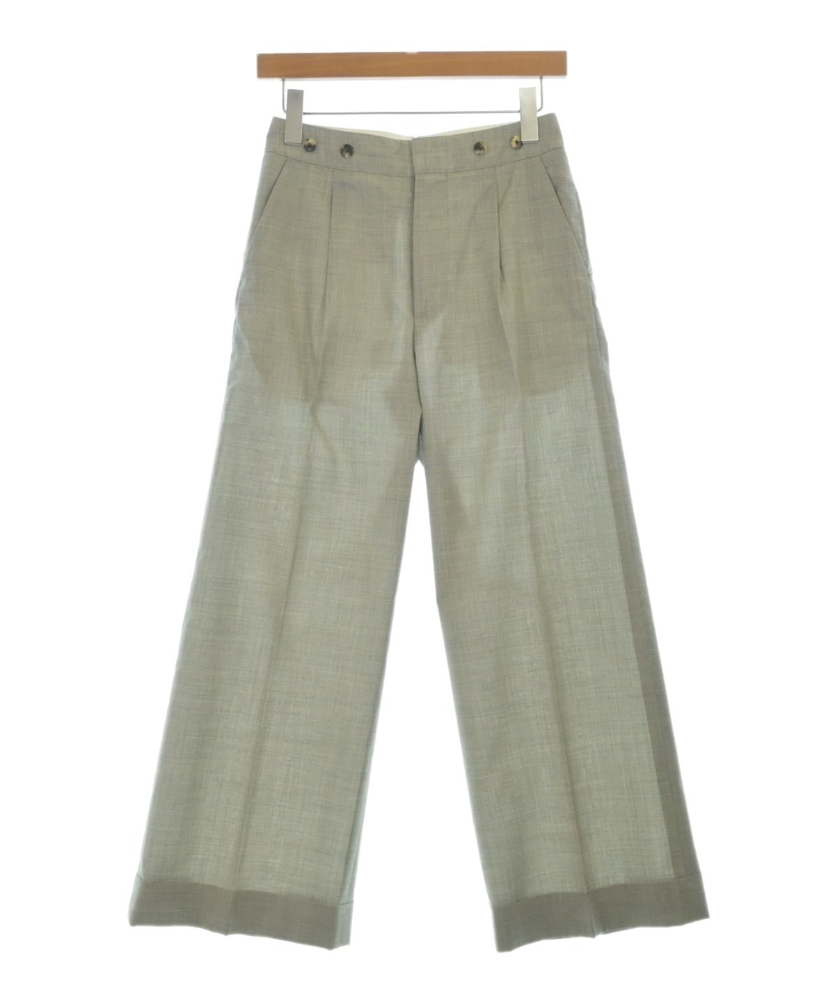 マーガレットハウエル×LOVAT ウールスラックス ストライプ チャコールグレー MARGARET HOWELL - MARGARET HOWELL マーガレットハウエル スラックス